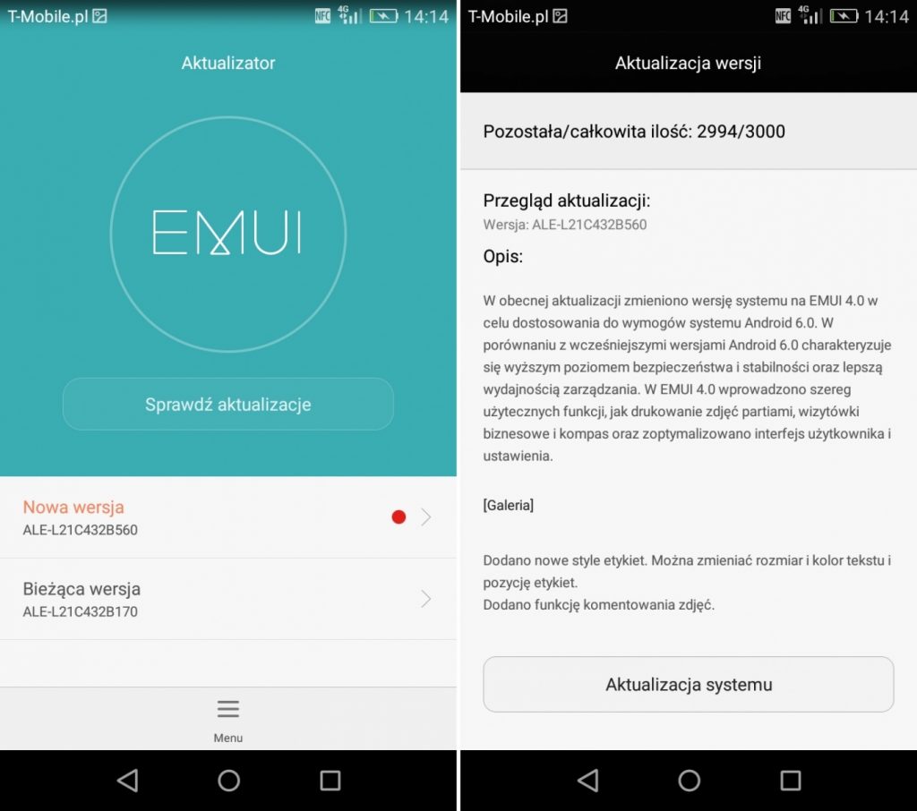 Huawei P8 Lite ALE-L21C432B560 EMUI 4.0 Marshmallow Update