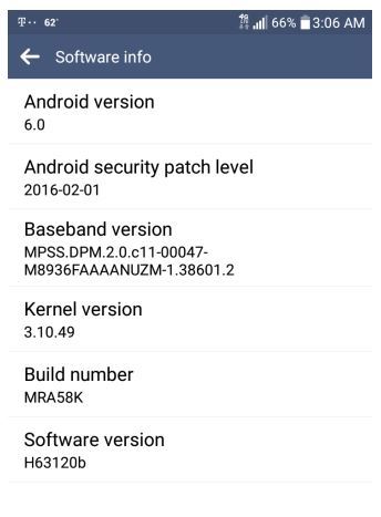 T-mobile LG G stylo H63120b android 6.0 marshmallow