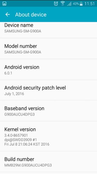 Download AT&T Galaxy S5 to Android 6.0.1 Marshmallow G900AUCU4DPG3