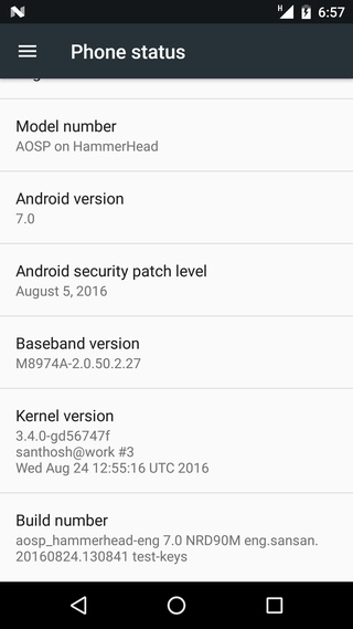 dowwnlaod aosp android 7.0 Nougat port for nexus 5