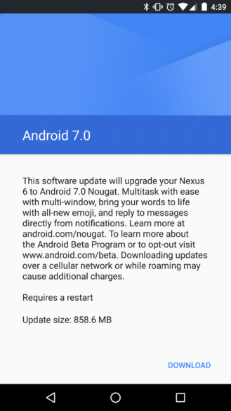 download Nexus October 5 Nougat Security Patch NRD91D-NBD90X-W-NBD90Z