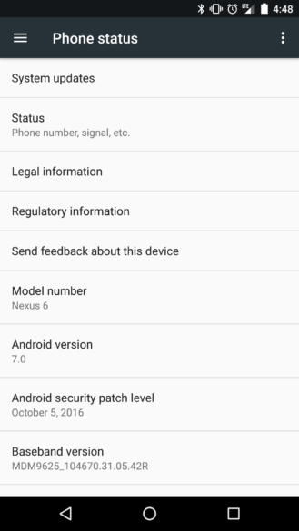 download October 5 Nougat Security Patch nexus 6 NBD90Z