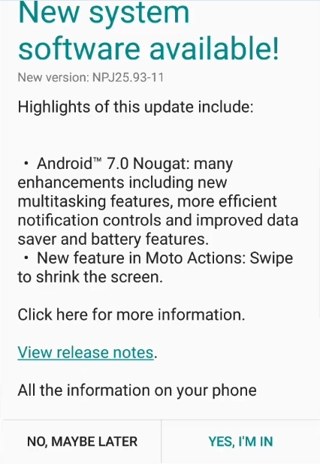Moto G4 & G4 Plus Android 7.0 Nougat NPJ25-75-2 & official NPJ25-93.11 OTA Update