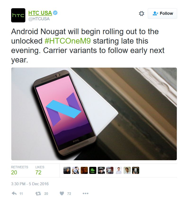 download htc one M9 nougat ota and stock RUU files