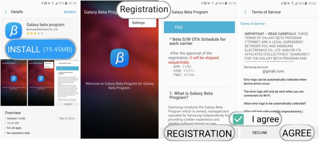 how to use galaxy beta program signup