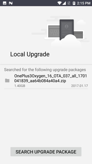 how to update oneplus via local upgrade option