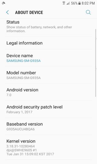 Android 7.0 Nougat Edge SM-G935A