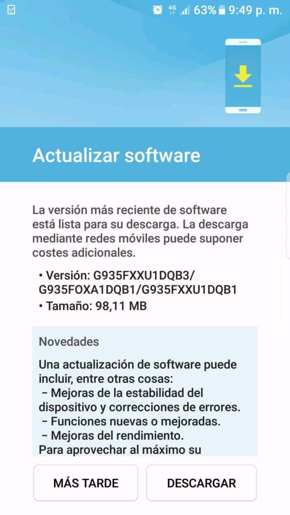 Download New Galaxy S7 Edge G935FXXU1DQB3 firmware update OTA