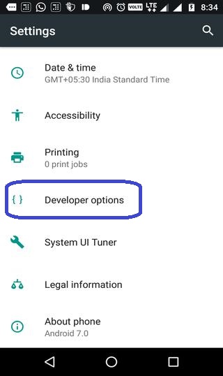 How to Enable USB debuggin from developer options