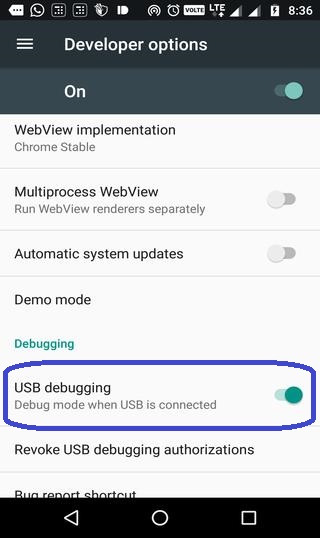 How to Enable USB debugging