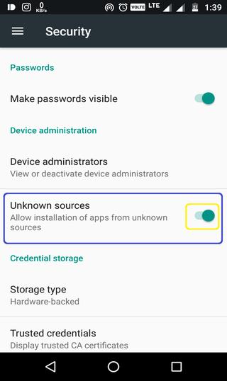 how to enable unknown sources
