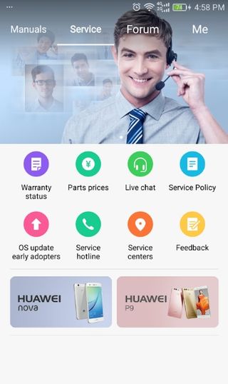 download hicare app and upgrade huawei to Nougat