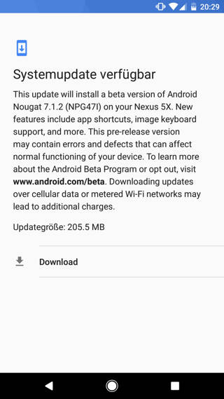 Download Android 7.1.2 Nougat Beta 2 NPG47I OTA for Google Nexus 5X