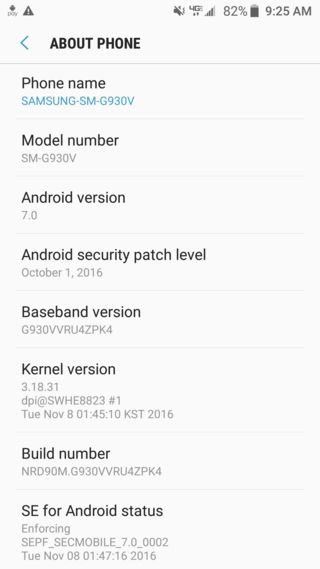 Download Verizon Galaxy S7 Edge Nougat OTA update G930V-G935V how to install