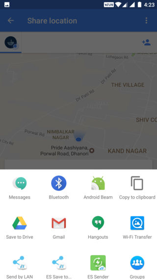 Google Maps real-time location sharing
