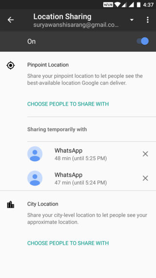 How to disable real-time location sharing