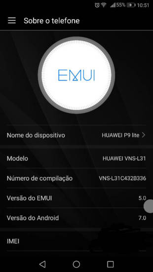 Huawei P9 lite EMUI 5.0 Nougat update