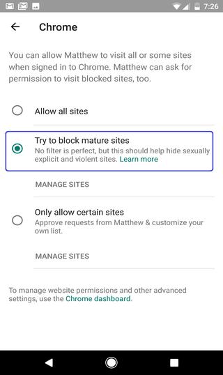 blocks adult content on Chrome