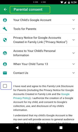 how to set parental consent