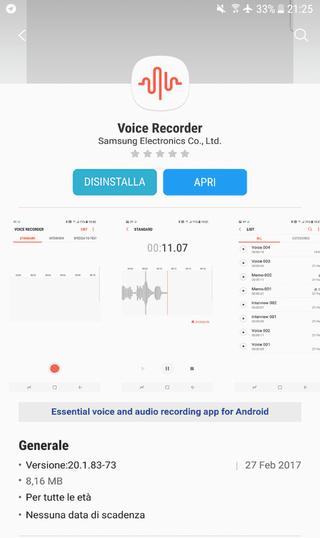 where is the audio recorder on the galaxy s8