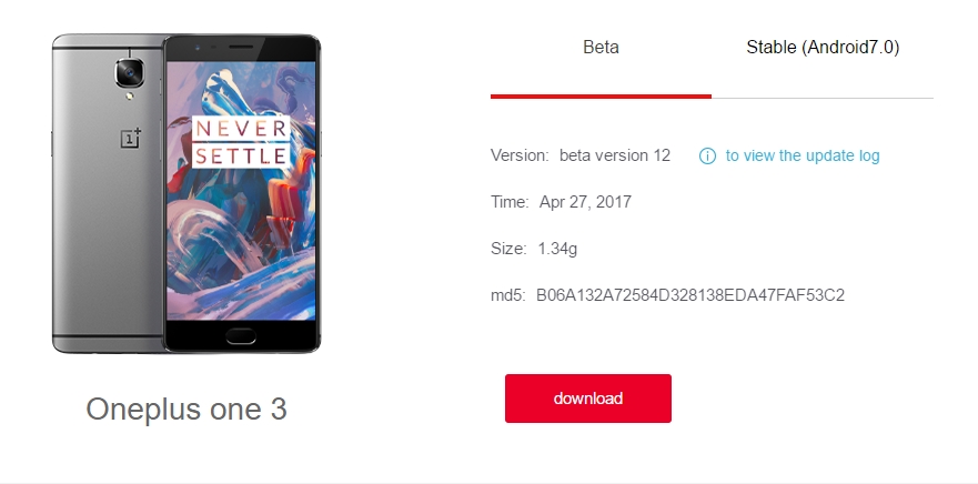 Download hydrogen OS for oneplus 3 with Open Beta 12 oneplus 2, not Android 7.1.2 Nougat hydrogen 3 phone system OS package download