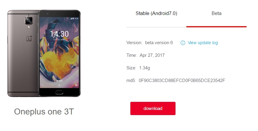 Download hydrogen OS for oneplus oneplus 3T with Open Beta 6 oneplus 2, not Android 7.1.2 Nougat hydrogen 3T phone system OS package download