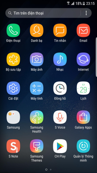 Galaxy S8 Plus Dream UX app drawer