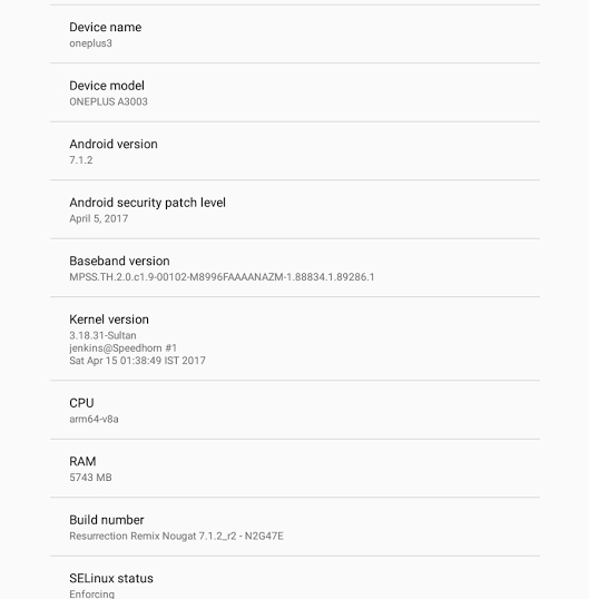 OnePlus 3 Android 7.1.2 Nougat update available via Resurrection Remix 5.8.3