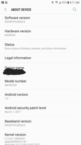 Sprint Galaxy Note 5 Nougat OTA for download N920PVPU3DQC5