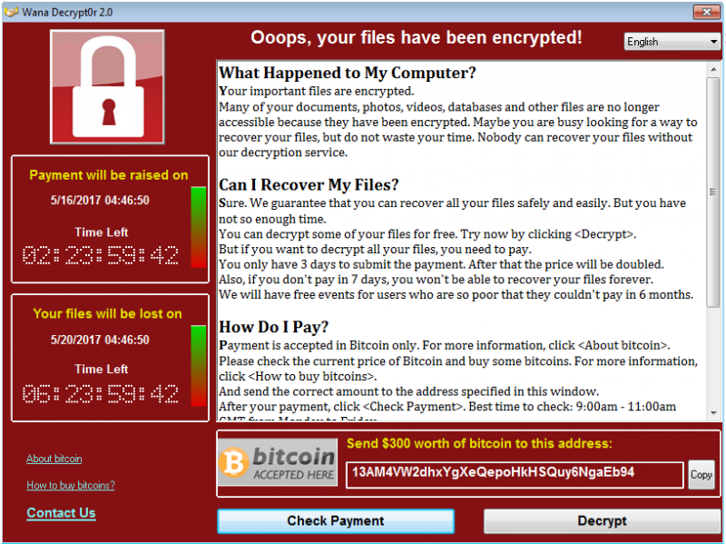 WannaCry Ransomnote