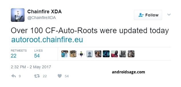 Chainfire XDA on Twitter_ _Over 100 CF-Auto-Roots were updated today androidsage.com