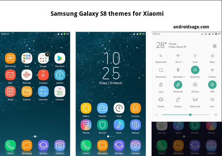 4 awesome Samsung Galaxy S8 (Plus) themes for Xiaomi on 