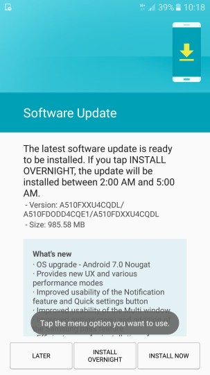 Samsung galaxy a5-nougat-update-india