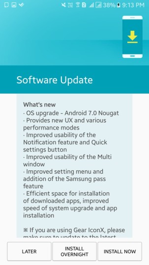 Samsung galaxy a7-2016-nougat-update