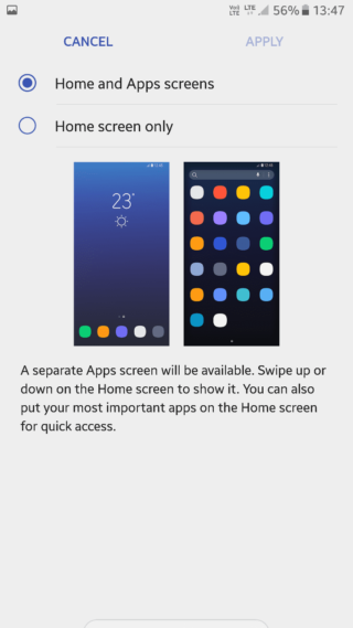latest Samsung S8 plus launcher screenshots home theme