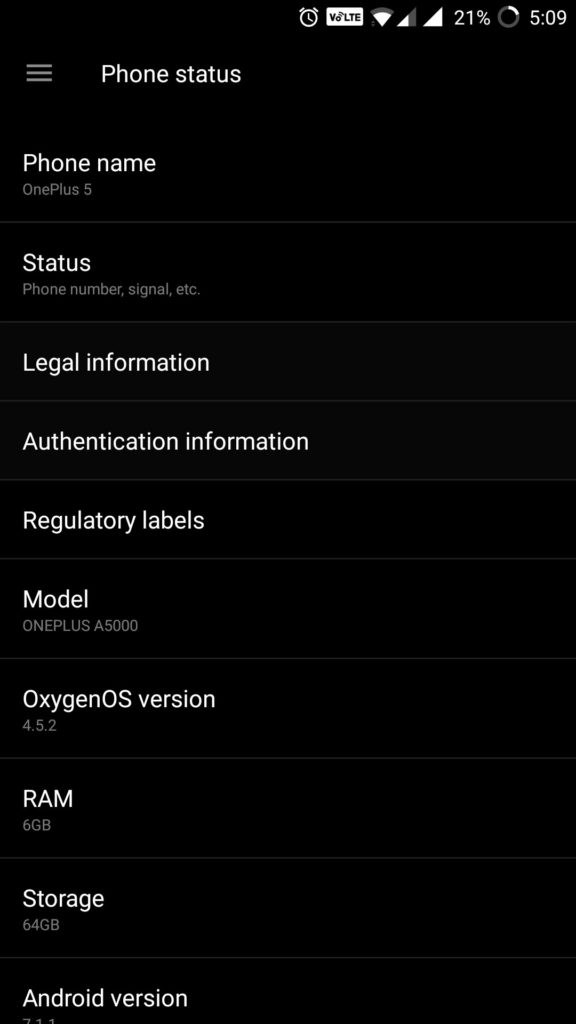 Download and install stock Oneplus 5 Oxygen OS 4.5.1 screenshot