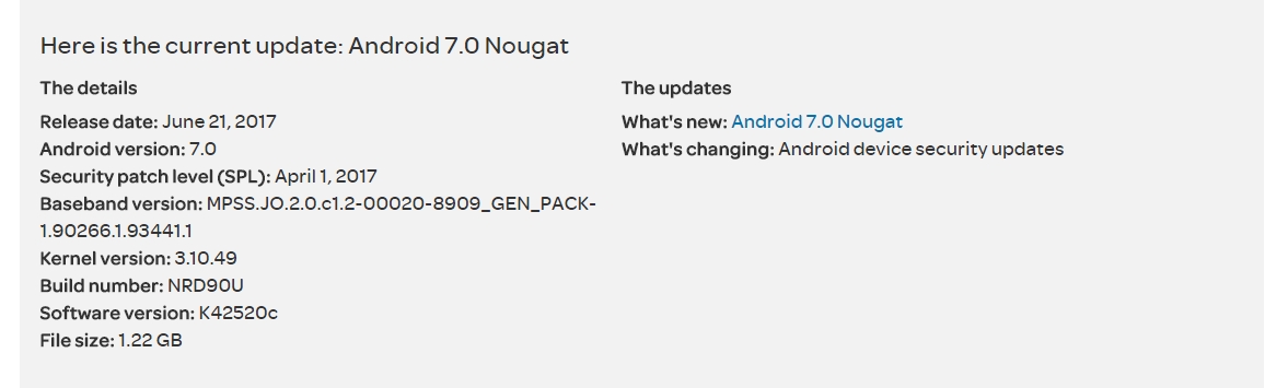 LG K10 2016 Android Nougat