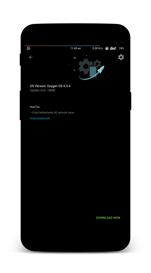 OnePlus 5 Oxygen OS 4.5.4 OTA update network 4G fix