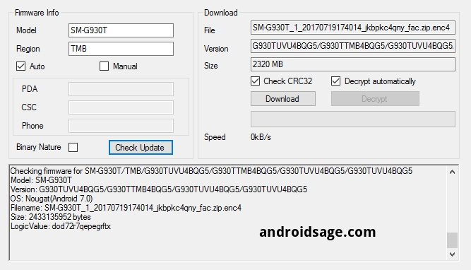 Download Galaxy S7-S7Edge July 2017 security patch for T-Mobile, Verizon, AT&T, Sprint S7 SamFirm