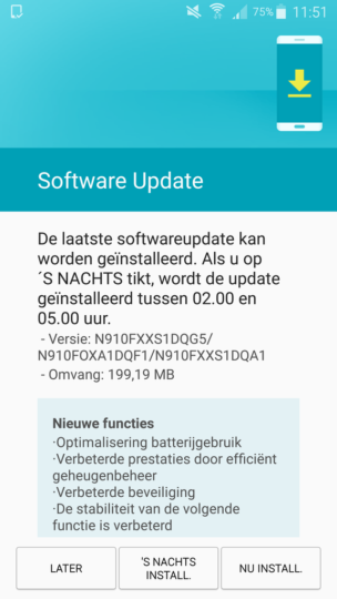 Note 4 July 2017 security update