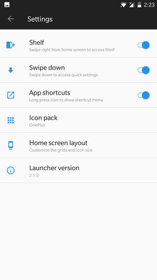 Oxygen OS Open Beta 19 and 10 OnePlus Launcher v2.1 Screenshot OnePlus Launcher v2.1 settings