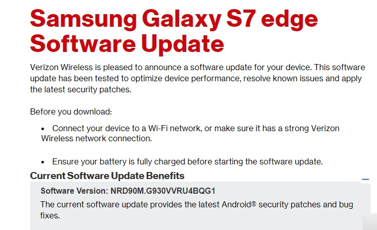 Samsung Galaxy S7 edge Software Update _ Verizon Wireless -T-Mobile, Verizon, AT&T, Sprint S7