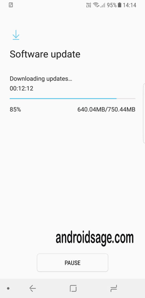 Samsung Galaxy S8 Plus latest update G950FXXU1AQG5 screenshot