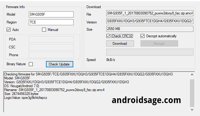 Download Official Samsung Galaxy S7 (Edge) August 2017 Security Patch Update SamFirm