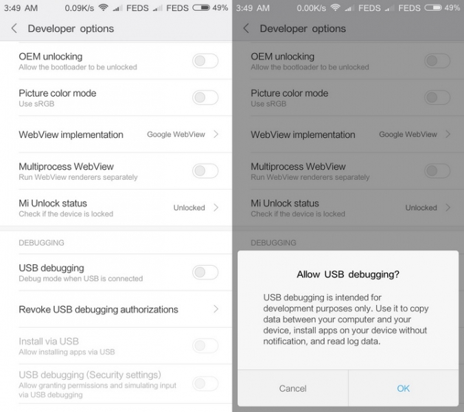 XiaoMiTool for Xiaomi devices Enable USB debugging