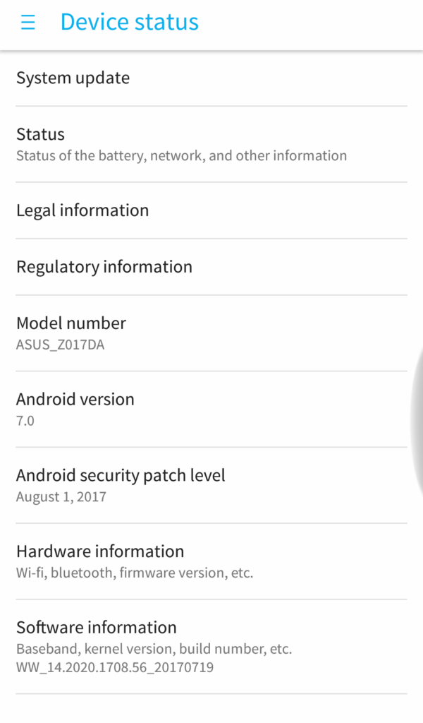 August Security Update for Asus Zenfone 3