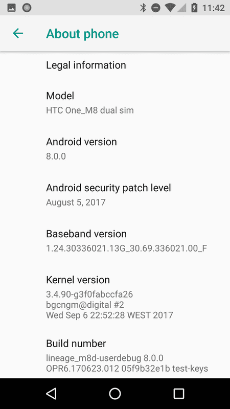 8.0 Oreo for HTC One M8