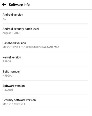 August 2017 Security Update for LG G6