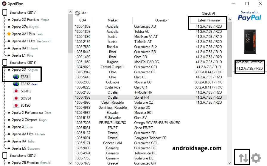 XperiFirm September 2017 Security Patch for Sony Xperia XZ-X Performance [41.2.A.7.65]