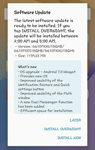 7.0 Nougat Update for Galaxy On Nxt